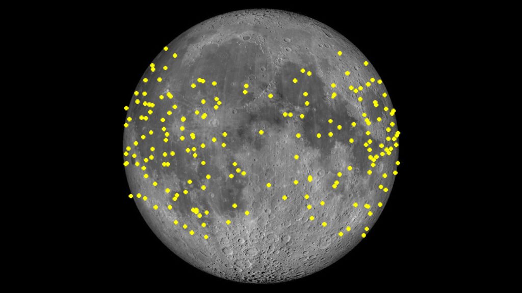 What are the mysterious lights sometimes seen on the moon?