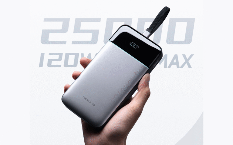 Cuktech launches 25000mAh power bank with 120W fast charging, 100W self-charging & LED display