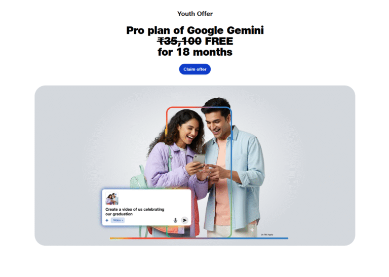 Reliance Jio gives free access to Google Gemini 2.5 Pro and 2TB storage for 18 months