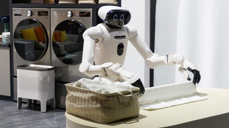 LG’s CLOiD robot can fold laundry and serve food… very slowly
